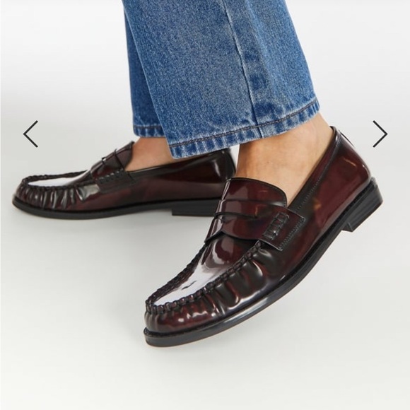 JustFab Deep Red Loafers - Picture 6 of 16